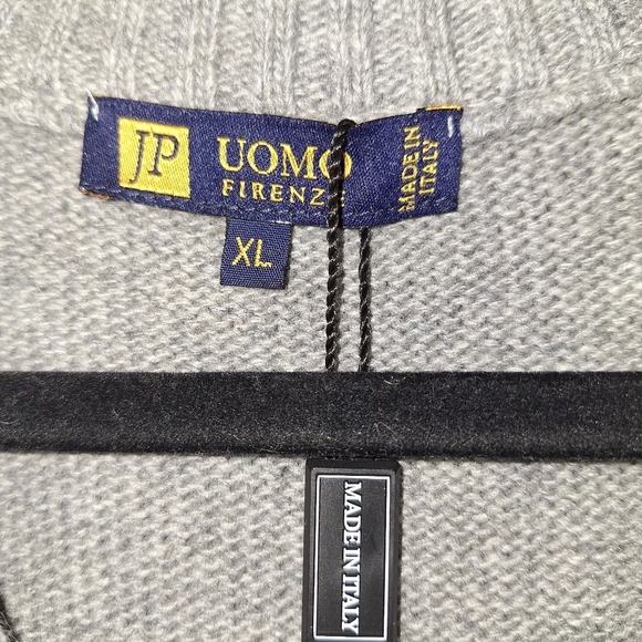 An Uomo Firenza made in Italy wool blend long sleeve 1/4 zip tiered XL sweater - Picture 2 of 7